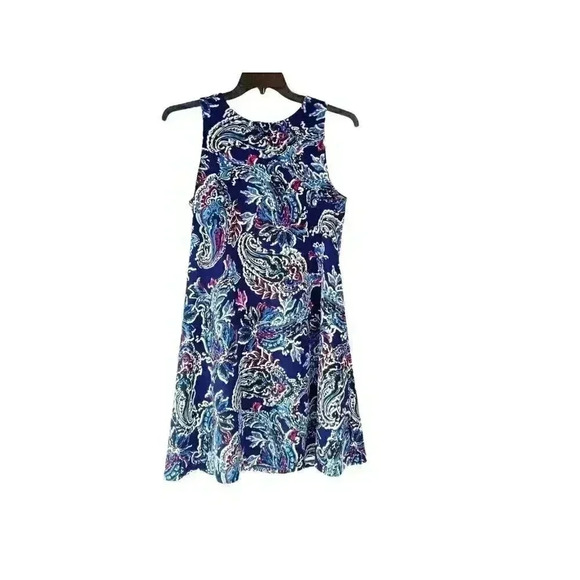 Nine West Womens Mini Dress Multicolor Round Neck Sleeveless Back Zip 10 - Picture 2 of 10